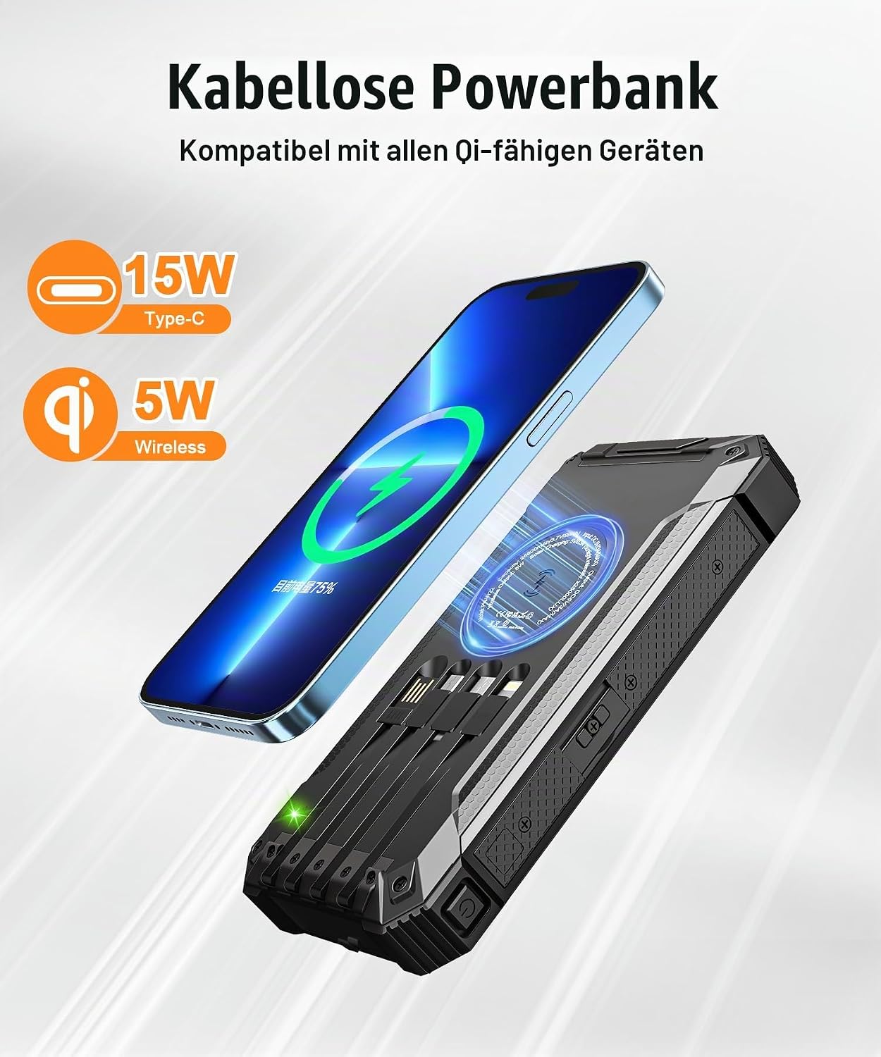 Соларна външна батерия Power Bank 26800mAh 15W – допълнителна снимка 3