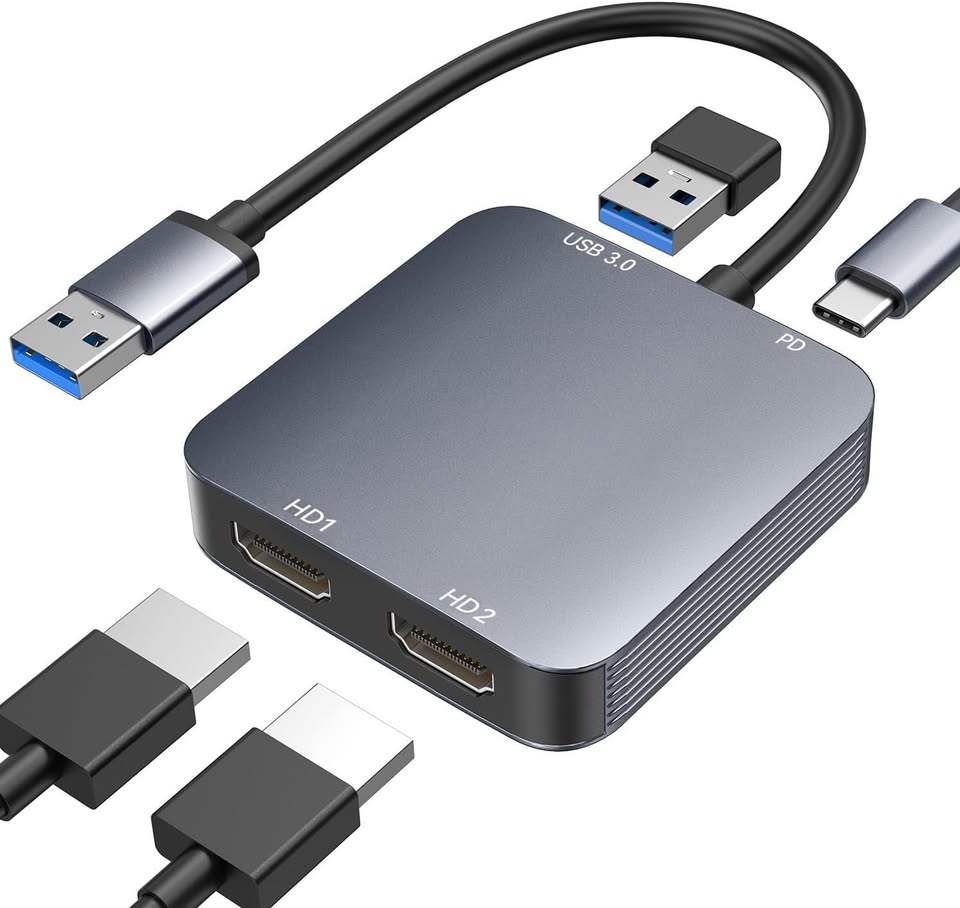 USB 3.0 към 2x HDMI адаптер – свържи два монитора към своя лаптоп или компютър! – снимка на предстоящ търг