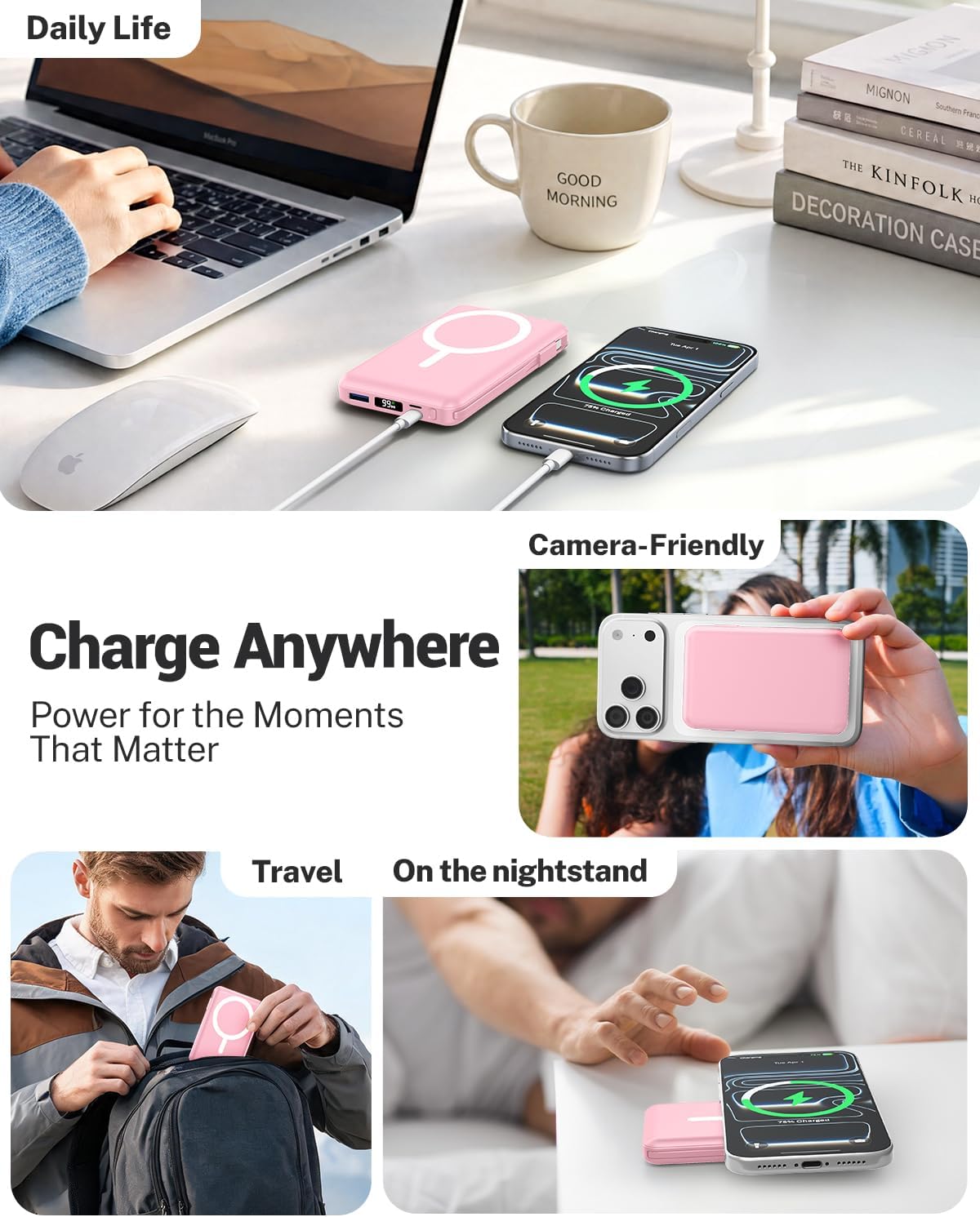 Магнитна външна батерия Power Bank 10000mAh 15W – допълнителна снимка 6