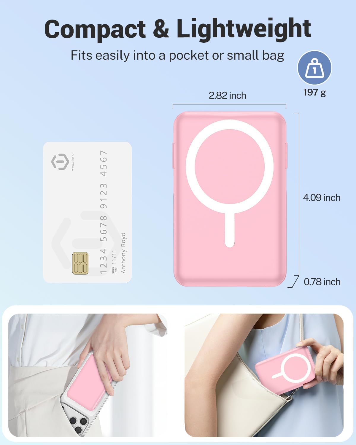Магнитна външна батерия Power Bank 10000mAh 15W – допълнителна снимка 2