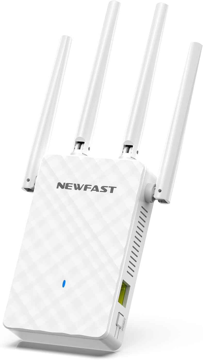NEWFAST Wi-Fi усилвател 300 Mbps – 4 антени, по-силен сигнал в целия дом! 📶🔥